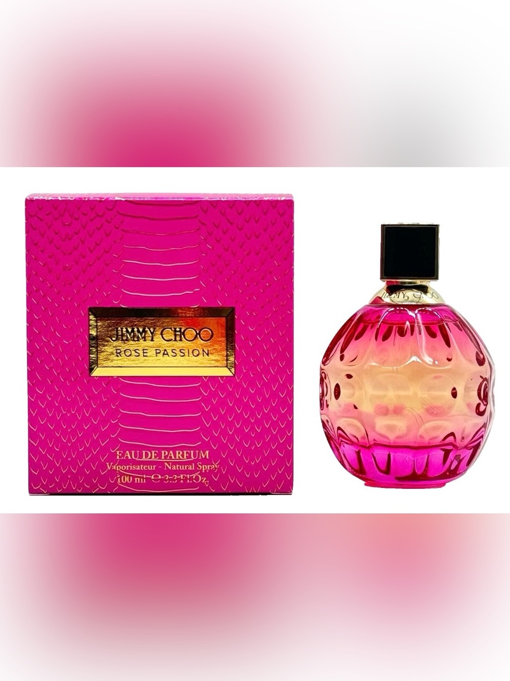 Jimmy Choo Bright Pink with Gold Label Rose Passion Perfume BNIB Sealed
